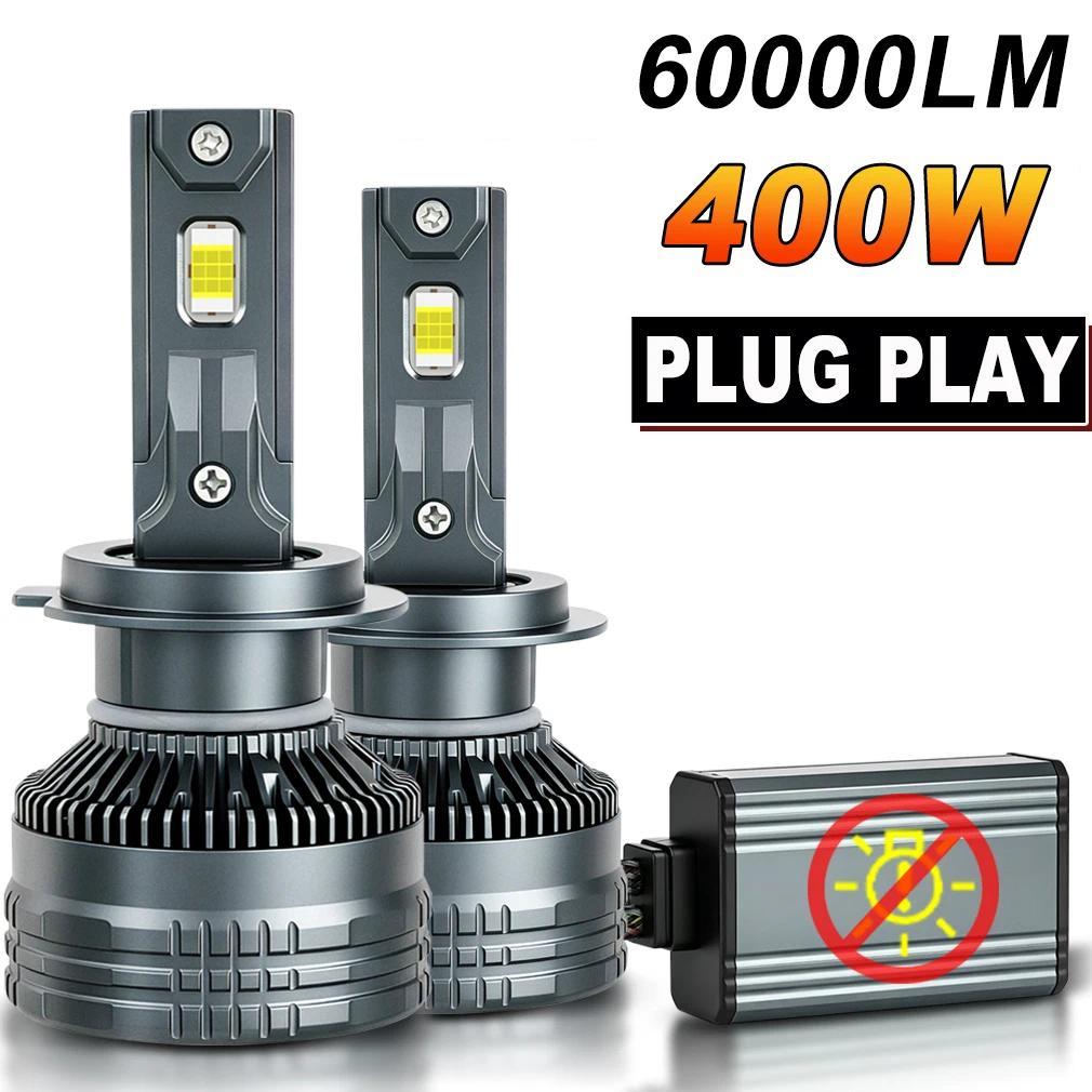 e400W H7 H4 H11 ไฟหน้า LED กำลังสูง CANbus H1 H3 9005 9006 HB3 HB4 9012 HIR2 300000LM ซุปเปอร์ไบรท์เ