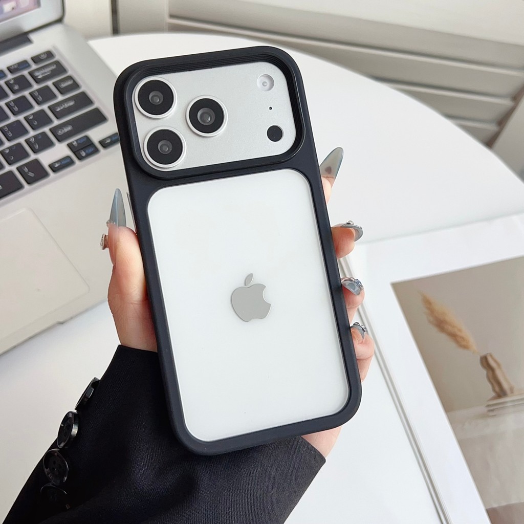 พรีเมี่ยมเคลือบกรณีโปร่งแสงสําหรับ แอปเปิล ไอโฟน 17 16 15 มือโปร สูงสุด กันชนกันกระแทกหลุมกล้องขนาดใหญ่ป้องกันสีเหลืองมินิมอลอะคริลิฮาร์ดกลับวางปกป้