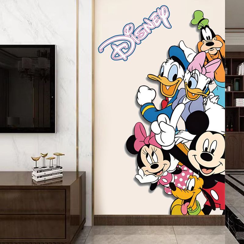 Mickey wall stickers for children's room decoration, bedroom door, dormitory bedside background wall
