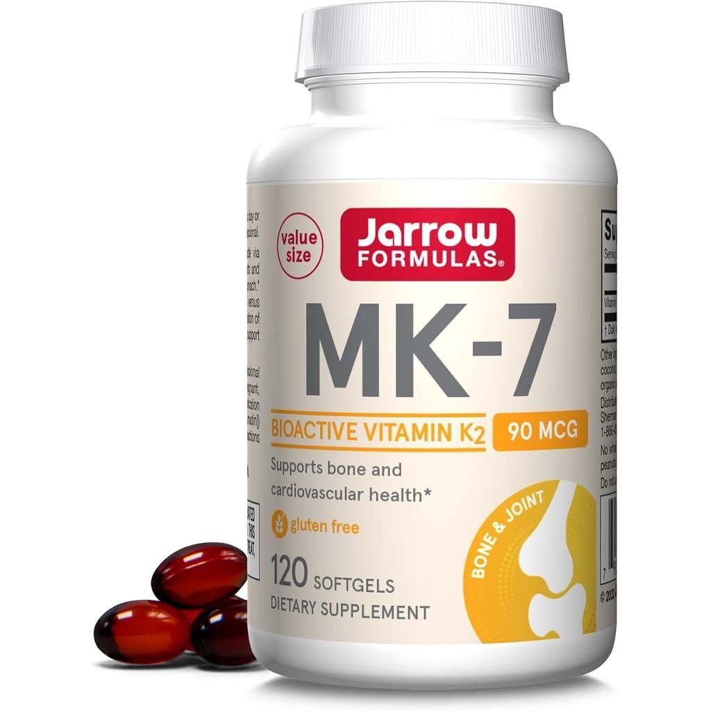 สูตร Jarrow MK-7 90 mcg - Bioactive Form of Vitamin K2-120 เสิร์ฟ (ซอฟเจล) - เพื่อสุขภาพกระดูกและหลอ