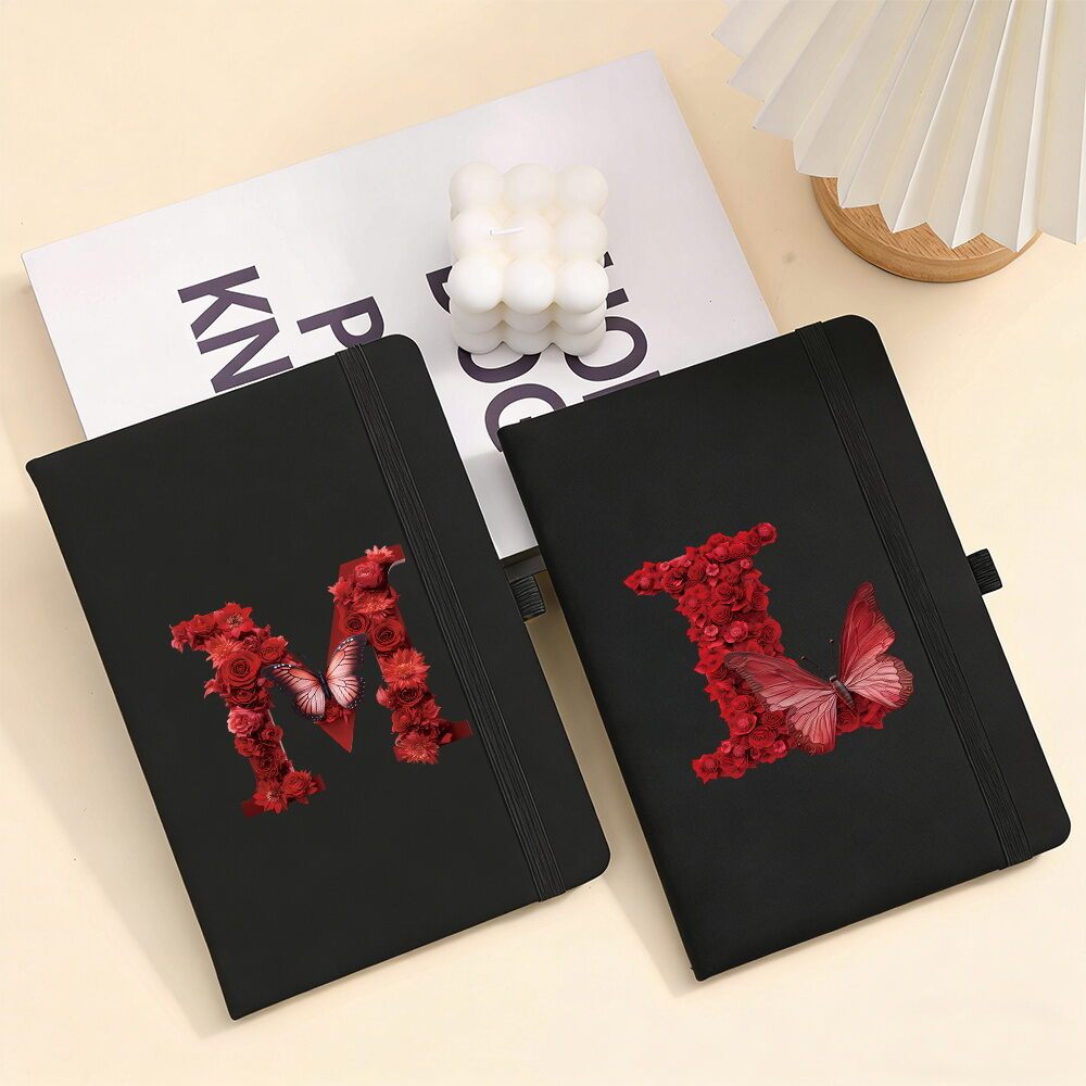 Bound Notebook Stationery หนังสือออกกําลังกายนักเรียนกระดาษหนา Memo Book Notebook Office Red Rose Pr