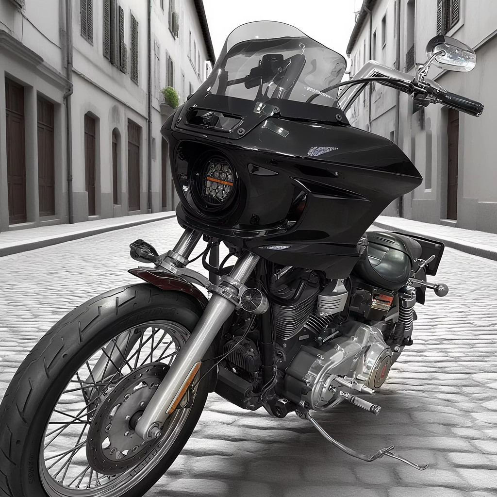 Premium-รถจักรยานยนต์/Motorbike Culb สไตล์ ST Fairing ABS 6.5 "กระจก 5.75 "ไฟหน้าสําหรับ Dyna Super 