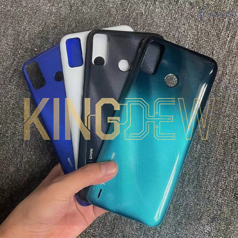 Tecno spark 6 go cover ke5k ke5k ke5 ด้านหลังประตูแผงเชลล์กลับพร้อมเปลี่ยนล่าง