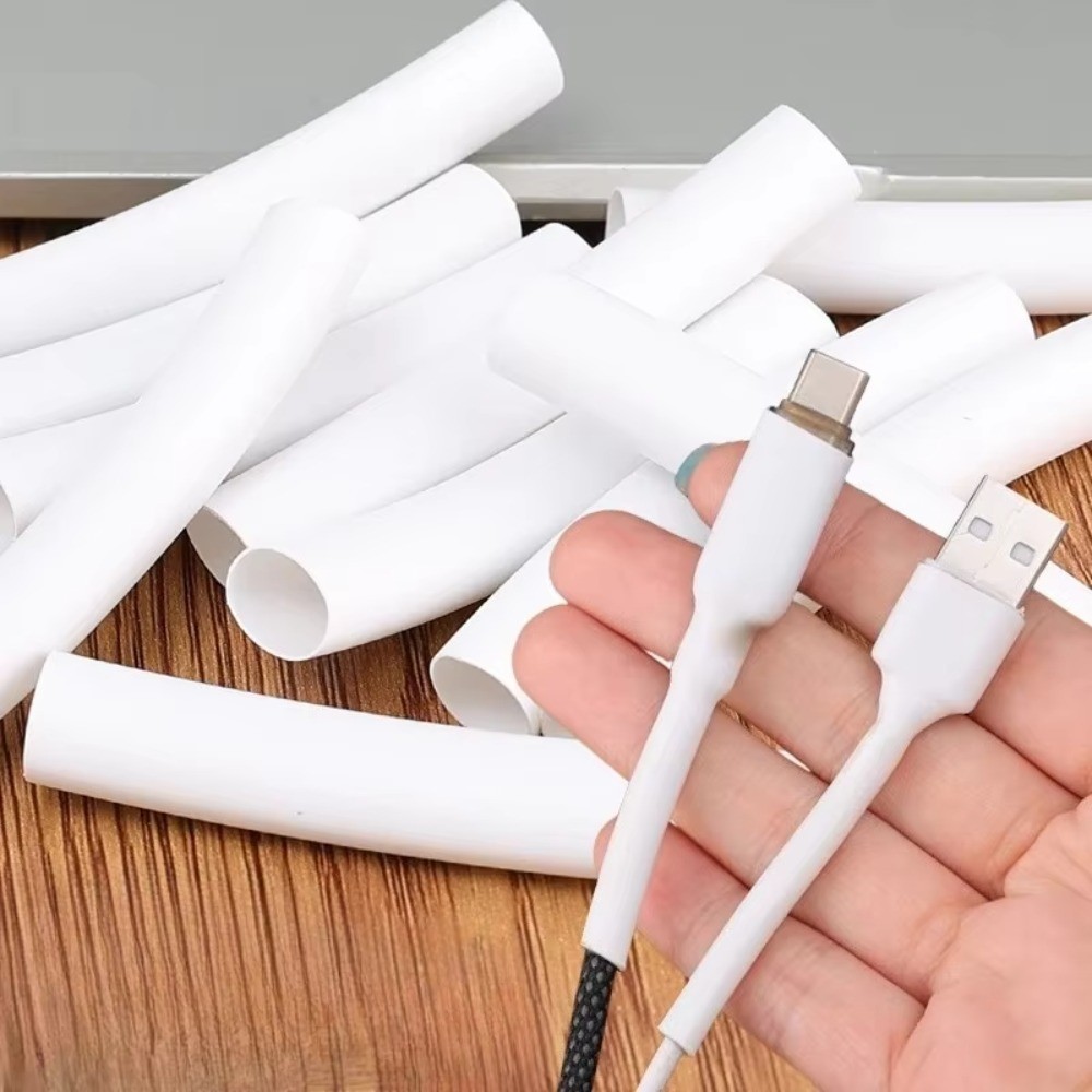 10ชิ้นความร้อนหดหลอดชุดลวดชาร์จสายเคเบิลข้อมูลฉนวนกันความร้อน ปลอกหุ้ม ป้องกัน
