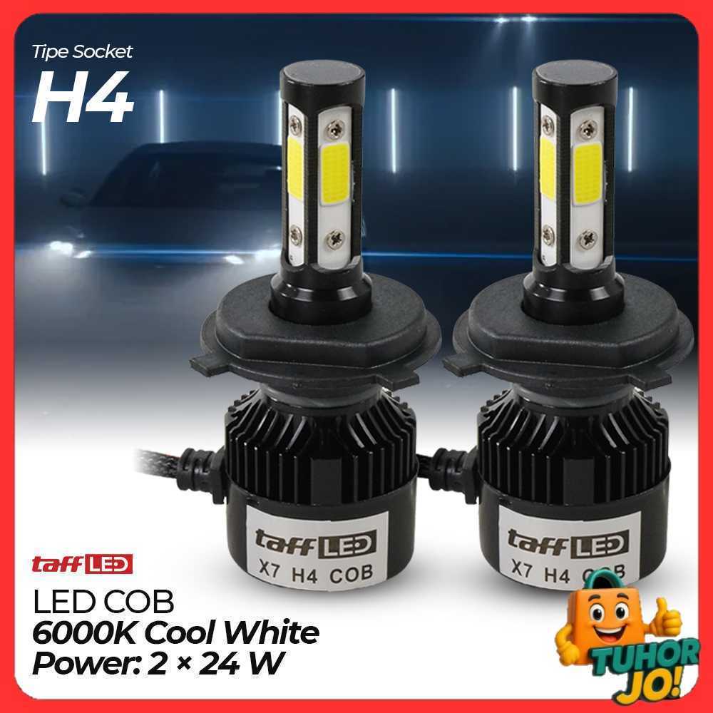 TaffLED X7 ไฟหน้ารถ COB ไฟหน้า LED สีขาวนวล H4 IP65 24W - 75818-4CN