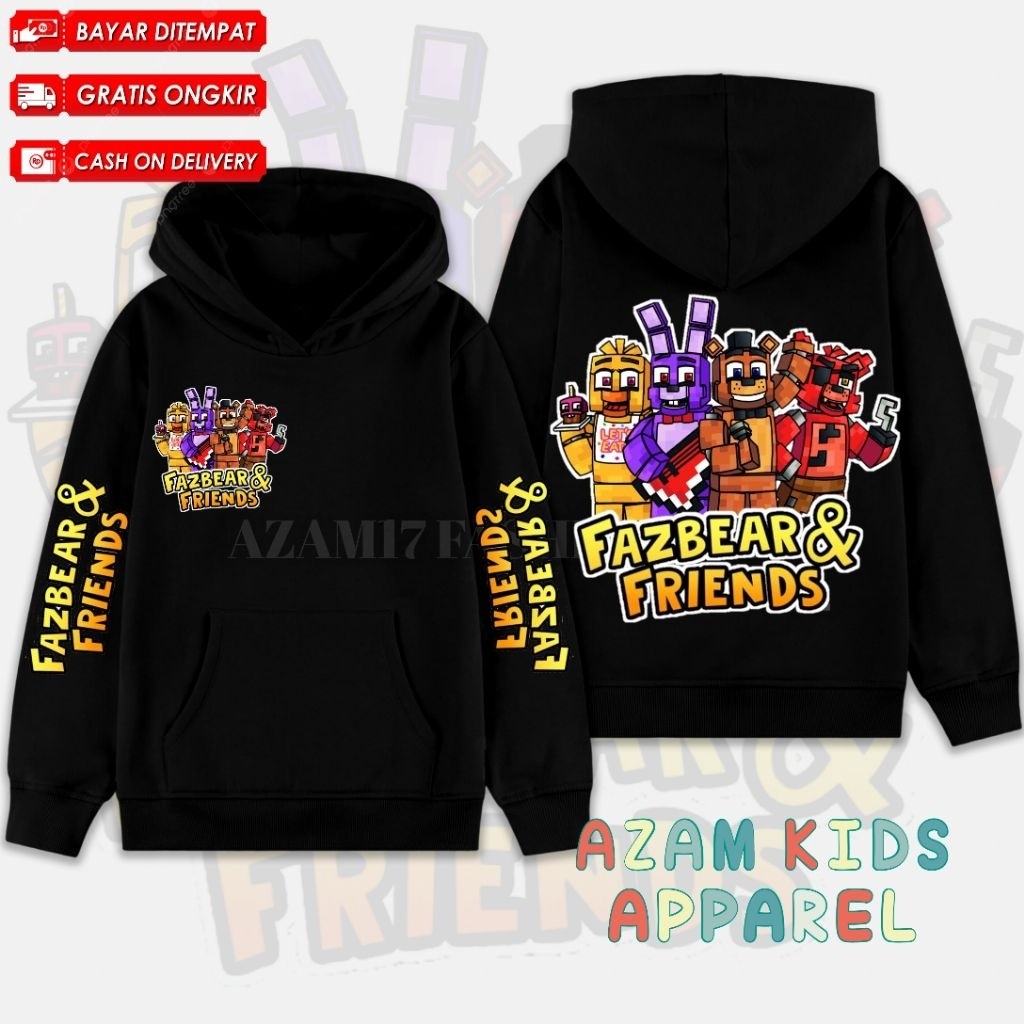 🧒 Freddy Fazbear And Friends Kids Hoodie Jacket ชื่อฟรี / Five Night At Freddy Kids Hoodie Sweater