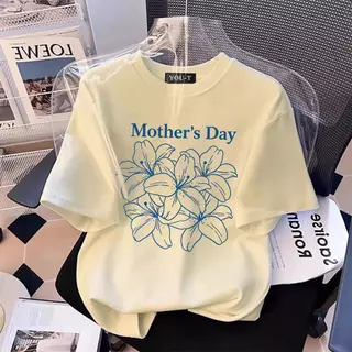 วันแม่แห่งชาติ【ใหม่】🔥 เสื้อแฟชั่น Oversize แขนสั้น โคตรนุ่ม ใส่สบาย พิมพ์ลาย #Love Mom4 COD