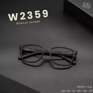 แว่นตาสายตายาวเลนส์ 2ชั้นออโต้ รุ่น "ขาปรุ" W2359 ทรงสปอร์ต TR90 มองไกลมองใกล้ อ่านหนังสือ ใส่เดิน ออกแดดเปลี่ยนสีเทาดำ