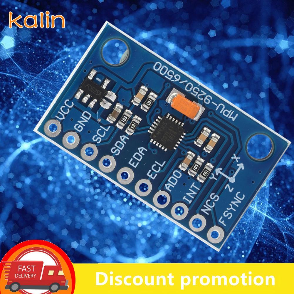 Kalin-th Acouto MPU‑9250 GY‑9250 9 แกน 16 บิต ไจโรสโคป เซ็นเซอร์แม่เหล็กเร่งความเร็ว 3-5V MPU - 9250
