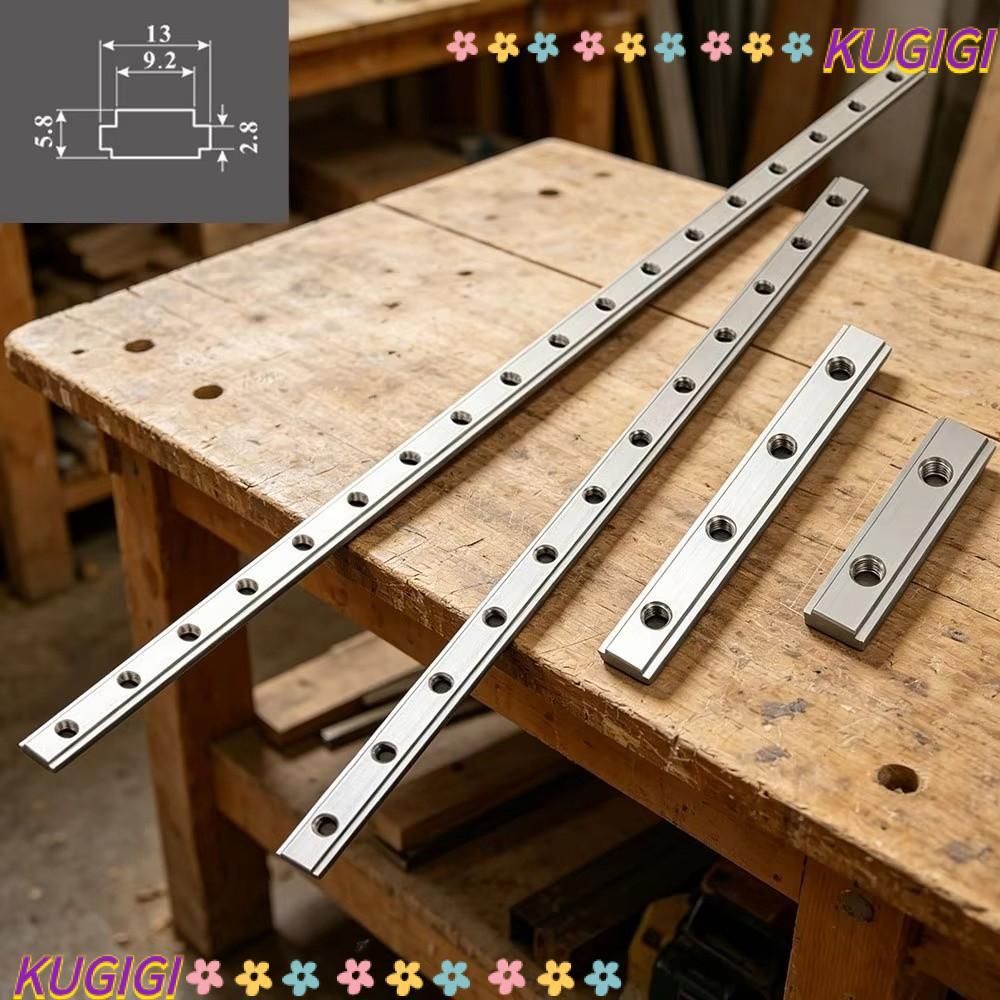 KUGIGI Miter Track Jig, อลูมิเนียม 19 T-Slot T-Slot คู่มือราง, Precision Fixture Slot M6 Double Groo