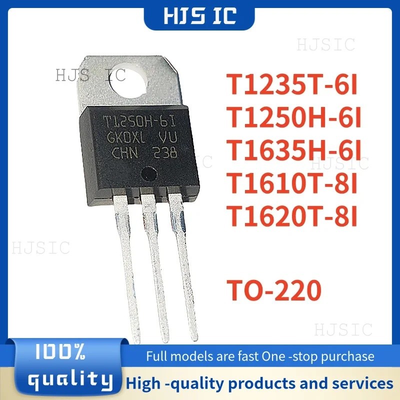 5PCS T1235T-6I T1250H-6I T1610T-8I T1620T-8I T1635H-6I TO-220 T1235T T1250H T1620T T1635H ทรานซิสเตอ