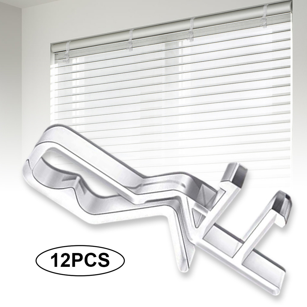 BaiblissHidden Channel Valance Clips คลิป Valance พลาสติกใสสําหรับที่มีร่องด้านหลัง ( 12 ชิ้น )