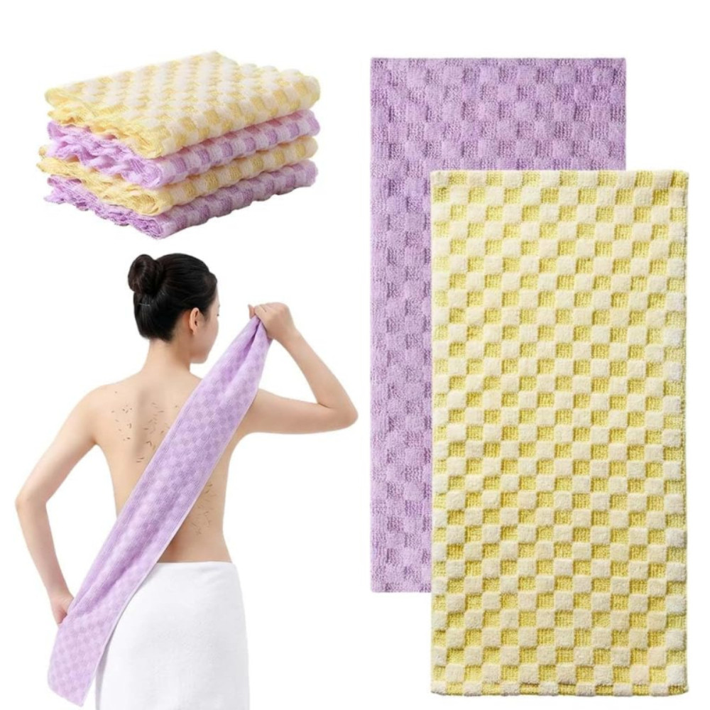Body Scrubber Exfoliating ผ้าเช็ดตัว 2 In 1 Wash Cloth Dead Skin Removal Bath Tool For Shower