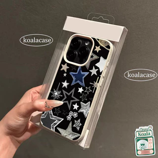เคสสัมผัสหนัง ลายดาว สีดำ สไตล์ฮิต เข้ากันได้กับ OPPO Reno 16F 16 15 14 11 12 F 15F 14F 10 13 12F 16 15 14 11 12 Pro