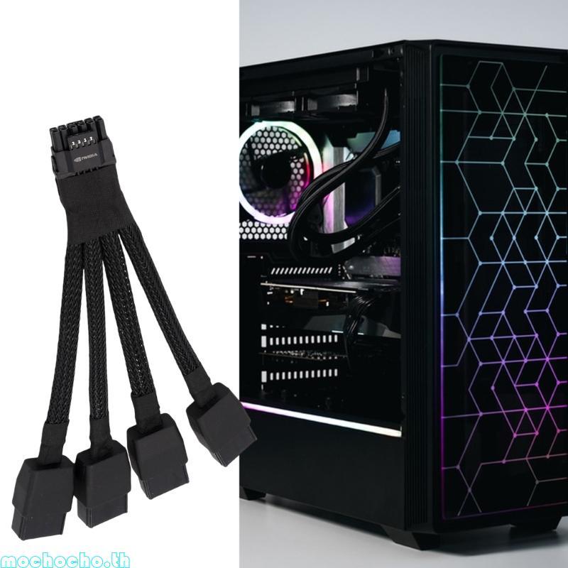 Mochocho 4x 8Pin ถึง 16Pin GPU สายไฟอะแดปเตอร์ 12VHPWR Connector สําหรับ RTX4090 สายไฟ GPU