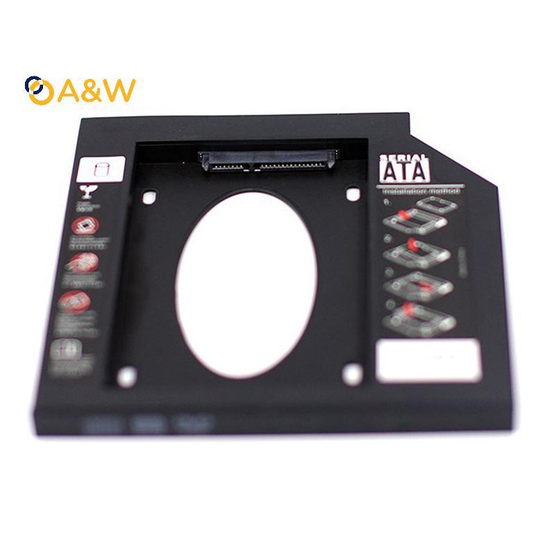 A & W พลาสติก 9.0 มม.9.5 มม.12.7 มม.HDD แคดดี้ SATA 3.0 ฮาร์ดดิสก์ไดรฟ์ SSD กล่องสําหรับแล็ปท็อป CD-