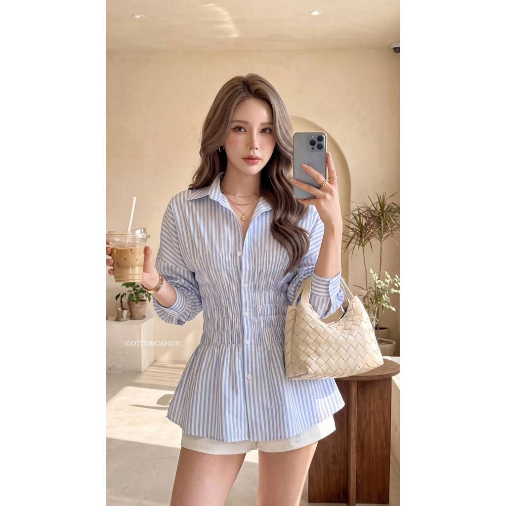 Bkkclothe. EYETA KOREA MINIDRESS TOP COTTON CANDY (IMPORTED BANGKOK) --
