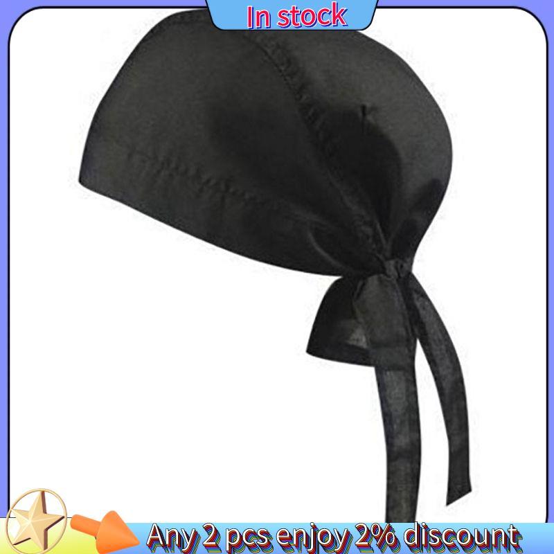 ในสต็อก-Unisex Bandana Cap Headscarf Biker Hat Pirate Cloth In Sport Bicycle Bandana Cap 100% Cotton