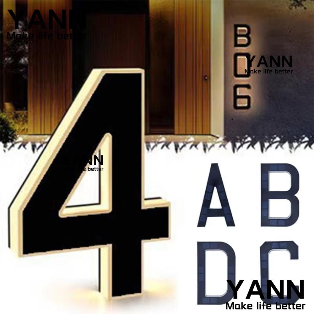 YANN LED ตัวเลขที่อยู่, LED Illuminated Powered House Numbers, กันน้ํา Light Up Design IP44 กันน้ํา 