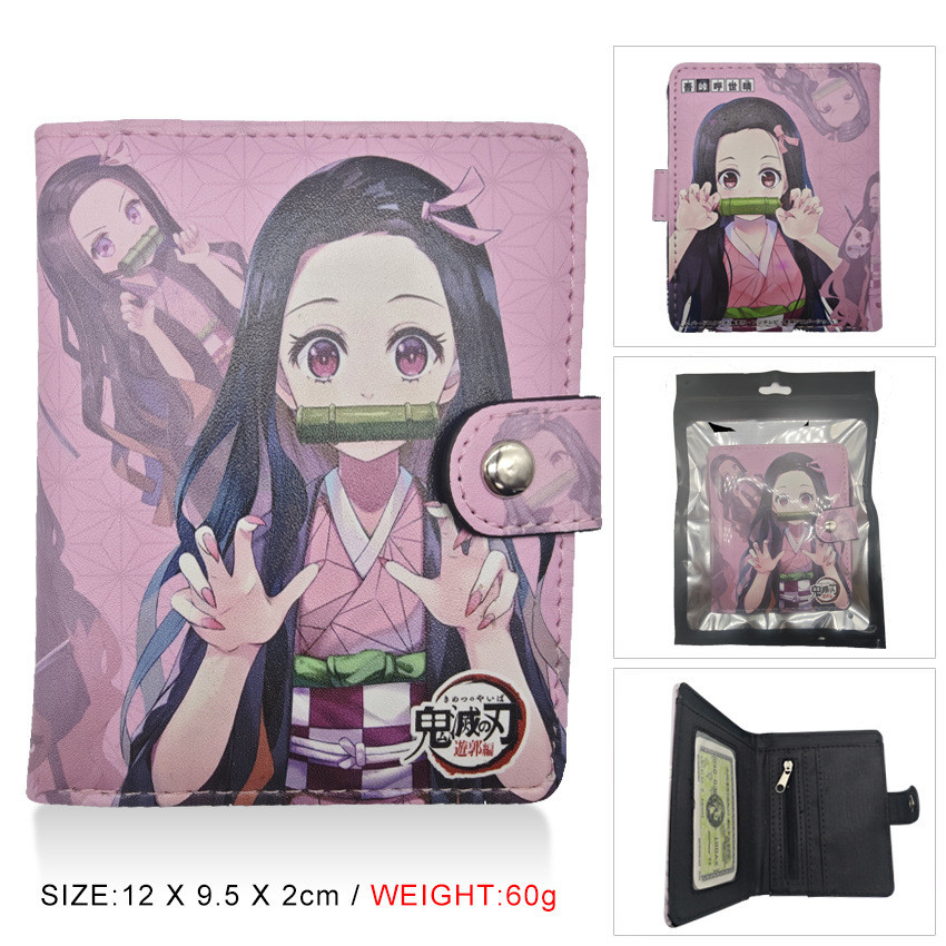 Demon Slayer Beans Naruto Hatsune Miku Wallet Student Girls 3D Card Holder Change Coin Purse/7.28