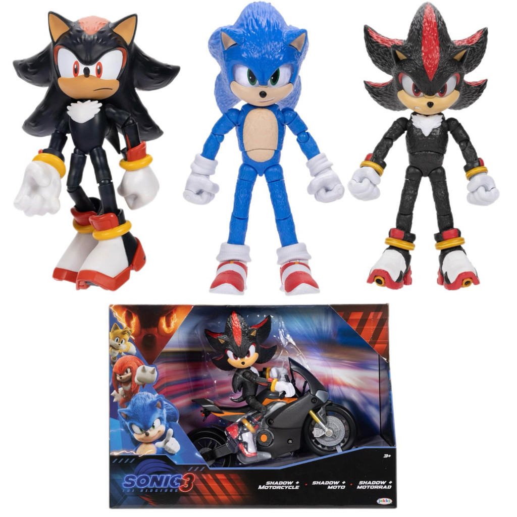 สหรัฐอเมริกานําเข้า JAKKS Sonic Prime Sonic Prime Sonic Prime ตุ๊กตาตกแต่ง Shadow ตุ๊กตาเม่นของขวัญ