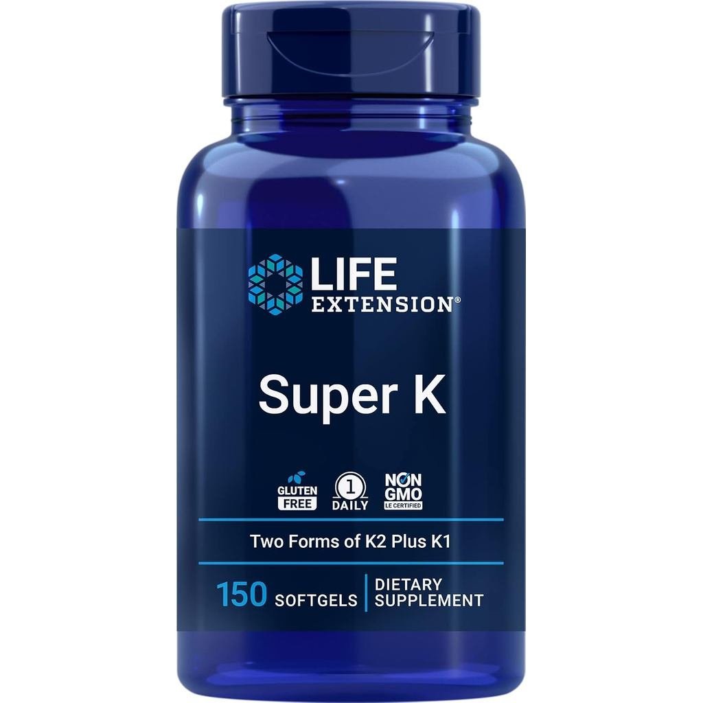 ส่วนขยาย Super K 150 ซอฟท์เจล พร้อมวิตามิน K1 K2 - MK4 & MK7