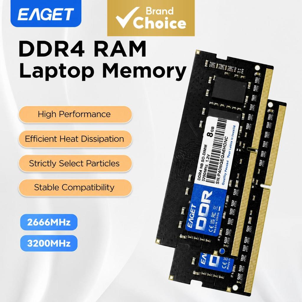 EAGET P40N DDR4 SO-DIMM แรมโน๊ตบุ๊ค (8G/16GB 2666MHz/3200MHz *2 ชิ้น) โมดูลหน่วยความจําโน๊ตบุ๊ค 1.2V
