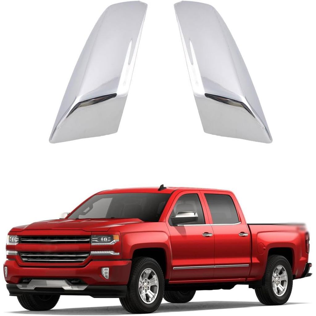 AUCERAMIC Chrome ฝาครอบครึ่งกระจก Fit สําหรับ 2014-2018 Chevy Silverado 1500 2500HD 3500HD GMC Sierr