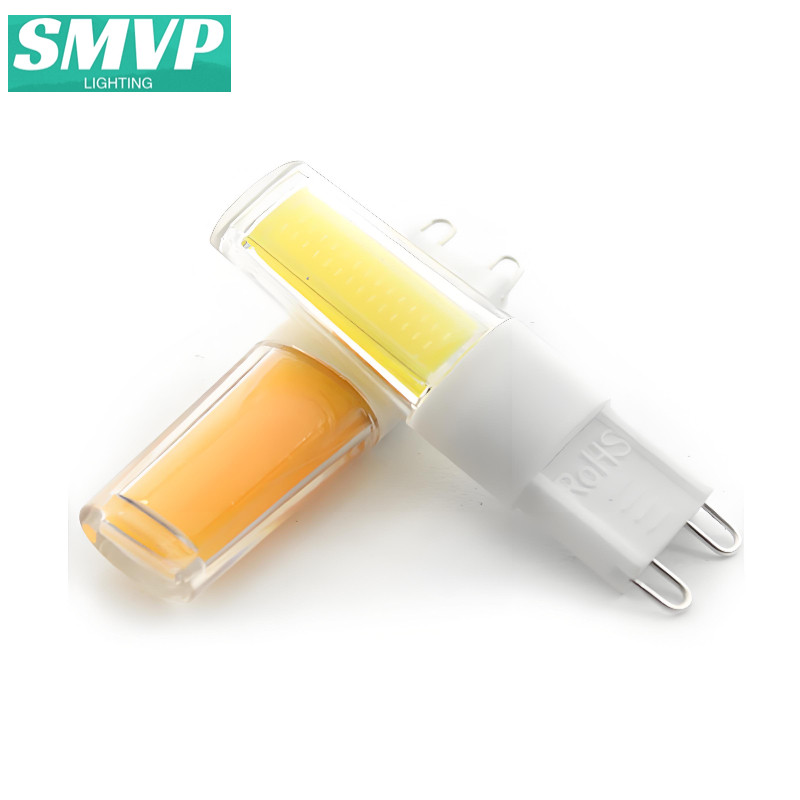 SMVP หลอดไฟ LED หรี่แสงได้ COB G4 G9 220V 5W แสงอบอุ่น 3000K แสงสีขาว 6000K