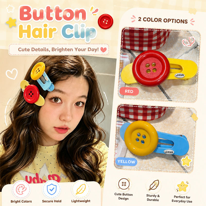 น่ารัก การออกแบบปุ่มผมปิ่นปักผม,สีสดใสคมชัดด้านผม หมุด,หวานอินเทรนด์เรียบคลิปอุปกรณ์ทุกวันสําหรับสาวๆ