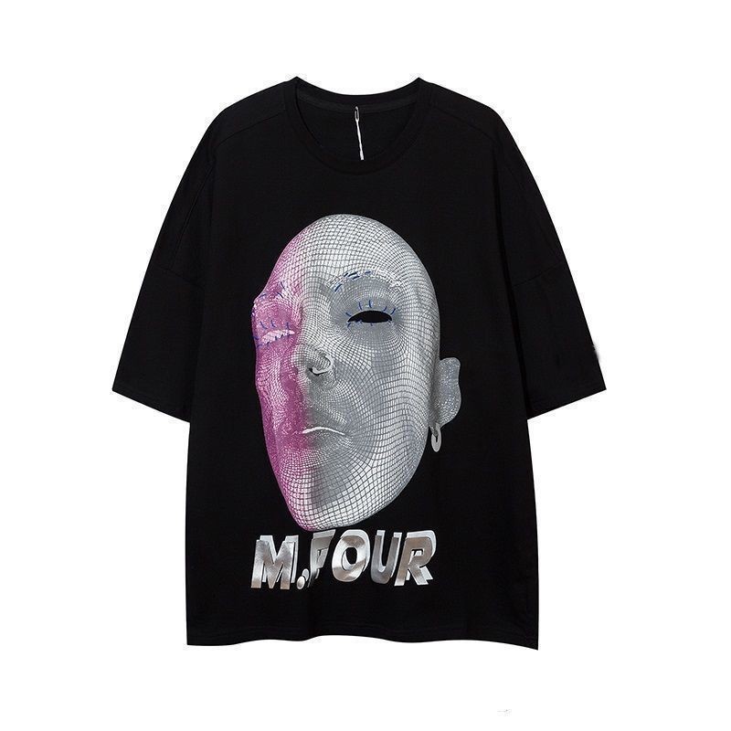 300g Heavy Xinjiang Cotton Street Wear hiphop Fried Street เสื้อยืด Street สไตล์แขนสั้นหลวม High Top