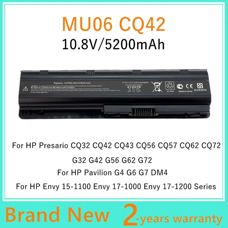 แบตเตอรี่แล็ปท็อปใหม่สําหรับ HP/Compaq Pavilion g4 g6 G42 G56 G62 G72 สําหรับ Presario CQ32 CQ42 CQ4