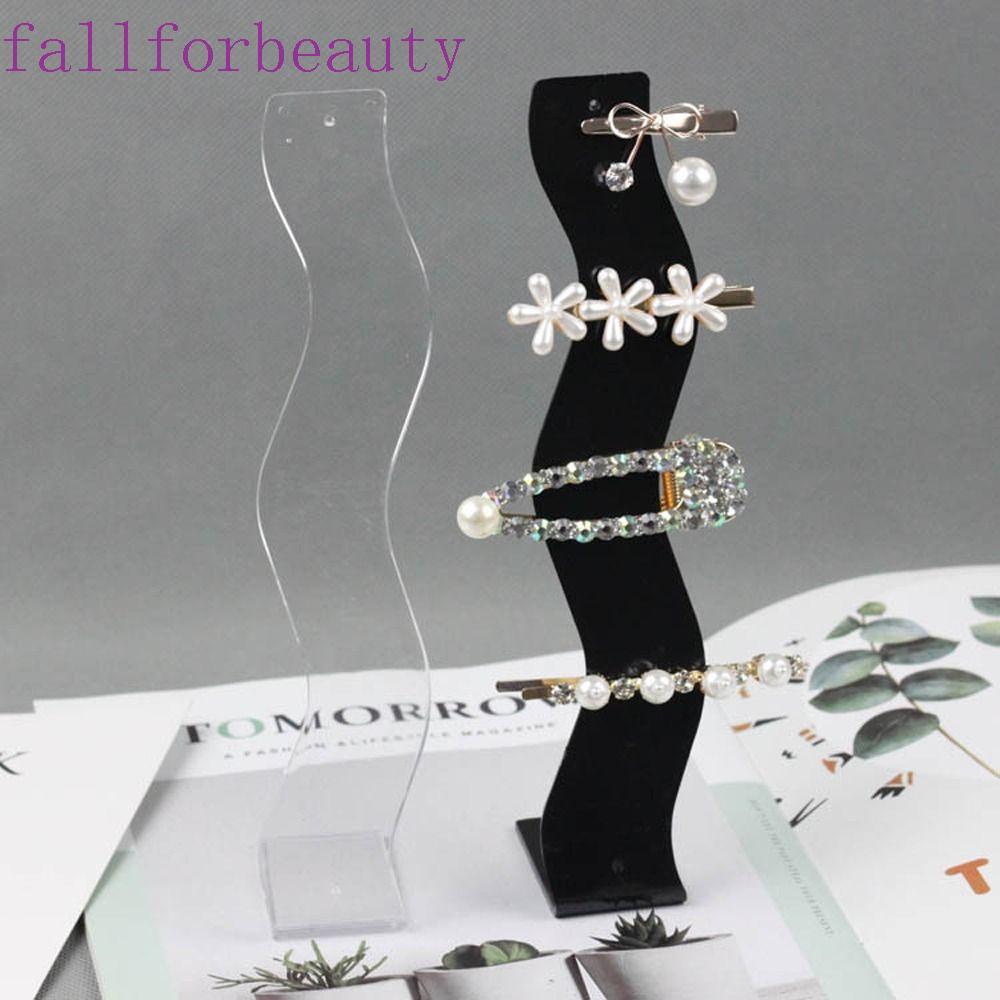 FALLFORBEAUTY กิ๊บติดผมขาตั้งจอแสดงผลอินเทรนด์พลาสติกเรียบง่ายของขวัญสาว Niche Design เครื่องประดับชั้นวางนิทรรศการผมชั้นวางแสดงเครื่องประดับ