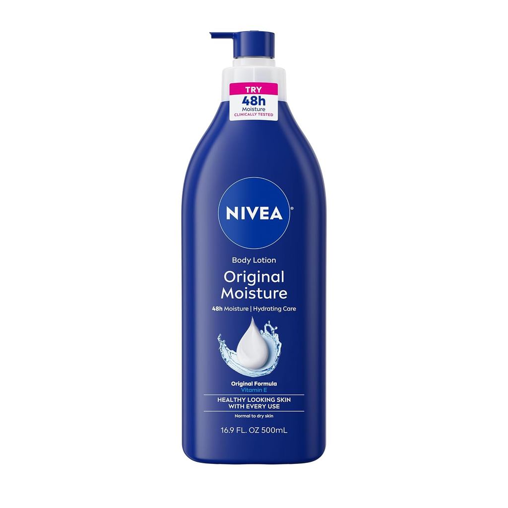 NIVEA Original Moisture Body Lotion with Vitamin E, 16.9 Fl Oz Pump Bottle XK3I