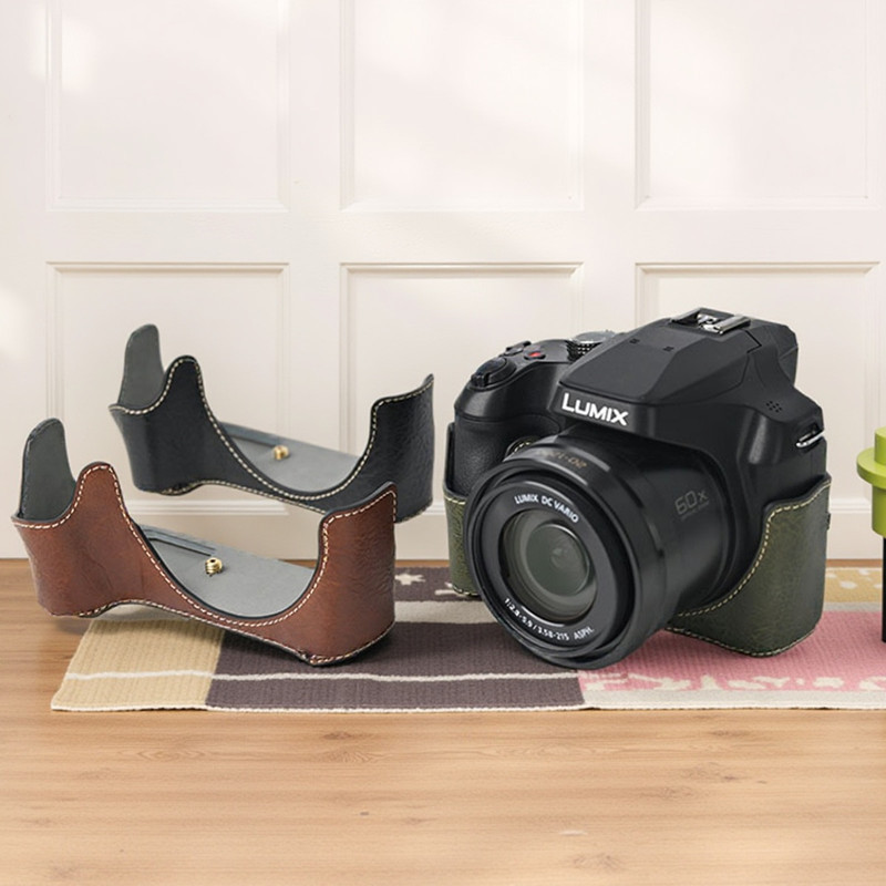 เหมาะสําหรับกระเป๋ากล้อง Panasonic FZ80D FZ80 เคสป้องกันพิเศษ Retro FZ85 ฐานเปลือกกันกระแทกครึ่งฝาคร