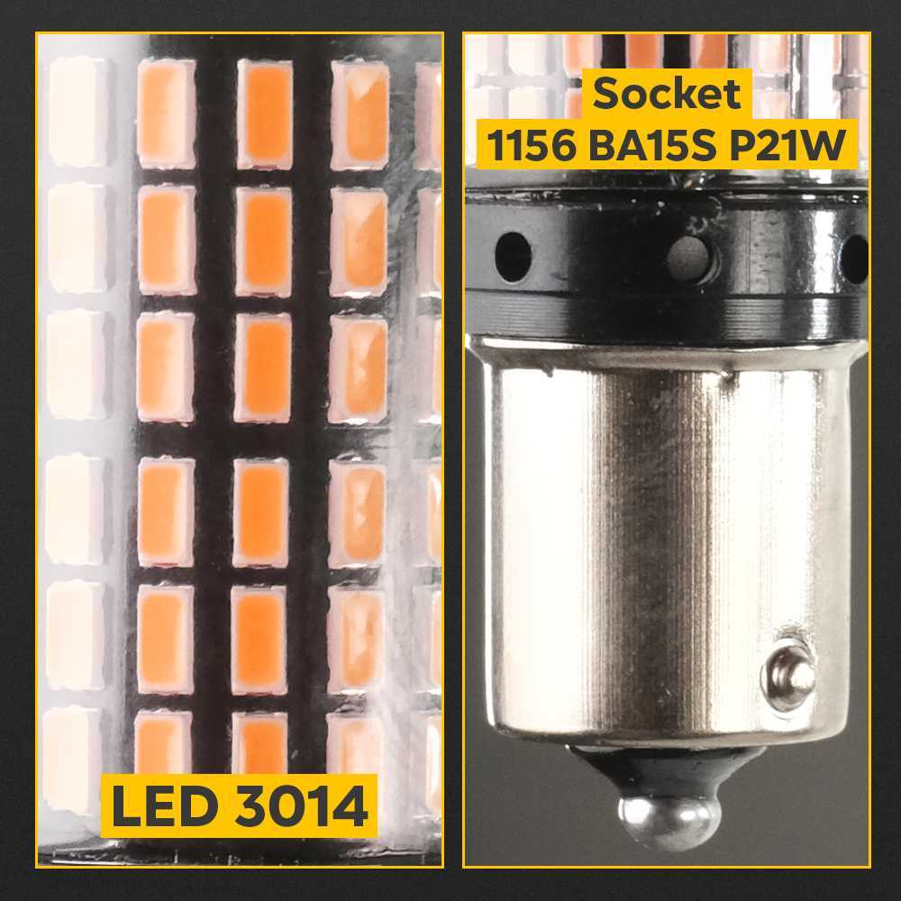TASTYSTTR Hamy ไฟเลี้ยวรถยนต์ LED 3014 SMD 1156 BA15S P21W 10.5W - BA15S