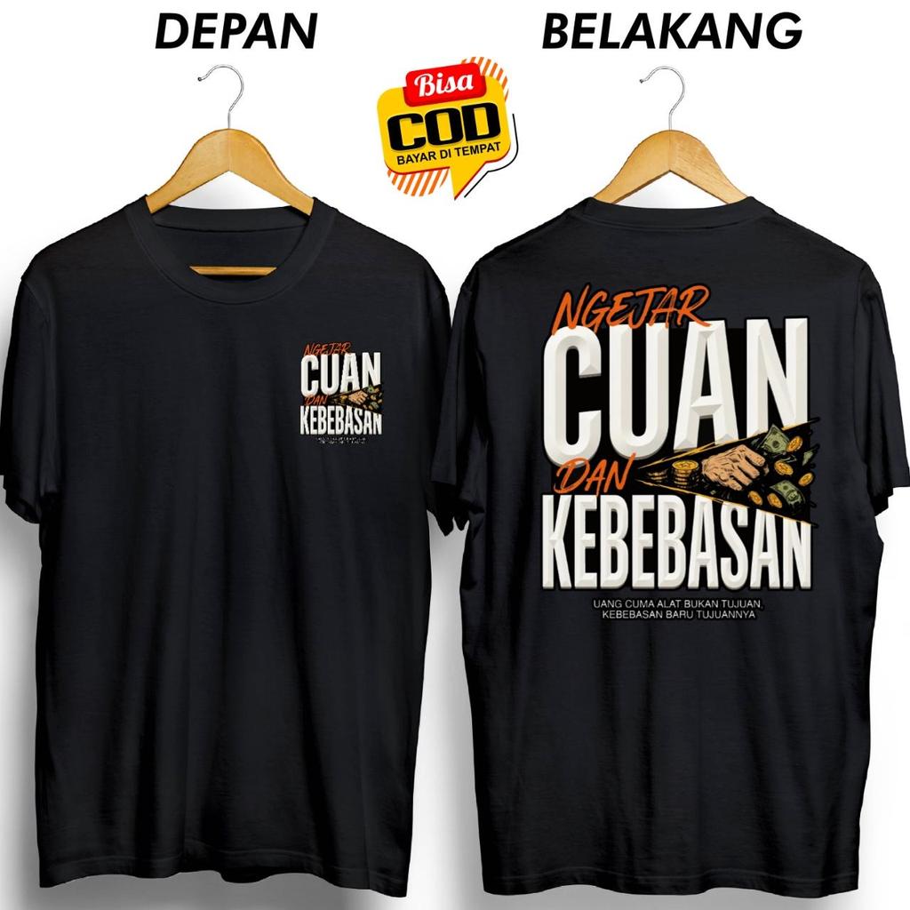 เสื้อยืด NGEJAR CUAN และ FREEDOM OF MONEY เท่านั้นเครื่องมือไม่ใหม่ FREEDOM DESTINATION DB Women