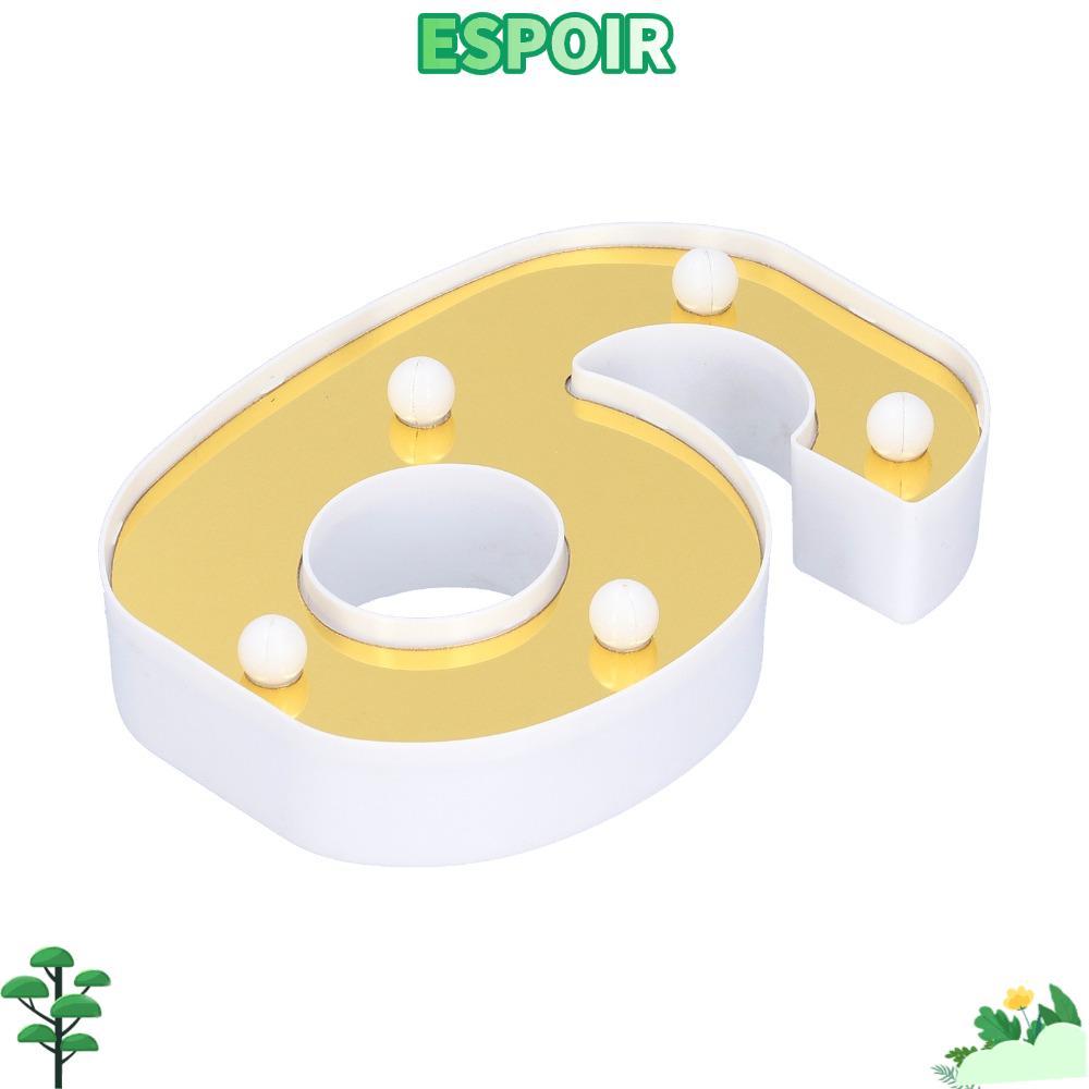 IESPOIRHA โคมไฟป้าย, แบตเตอรี่ขับเคลื่อน 6 LED Number Light, Elegant Gold Number 6 Warm White Light 