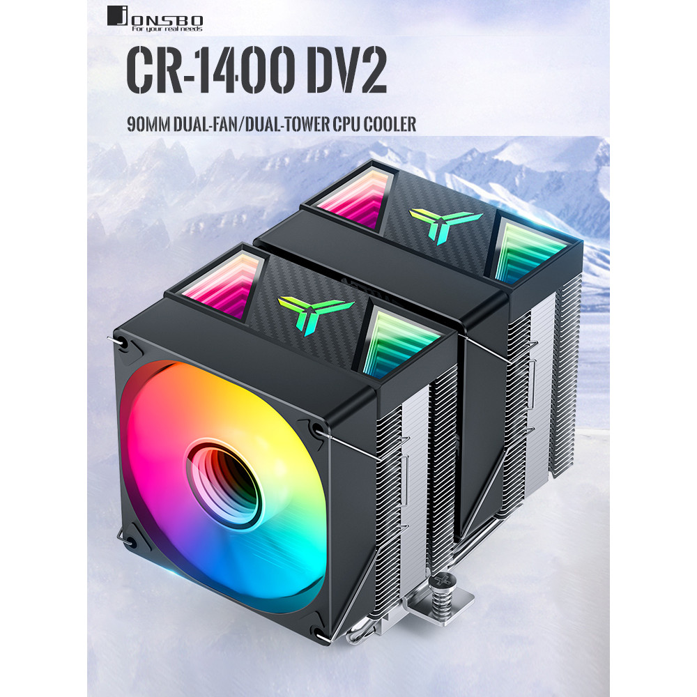 Qiao Sibo CR1400DV2 Dual Tower หม้อน้ําพัดลม CPU ARGB หกท่อทองแดง CR3000E คอมพิวเตอร์ pwm Air Coolin