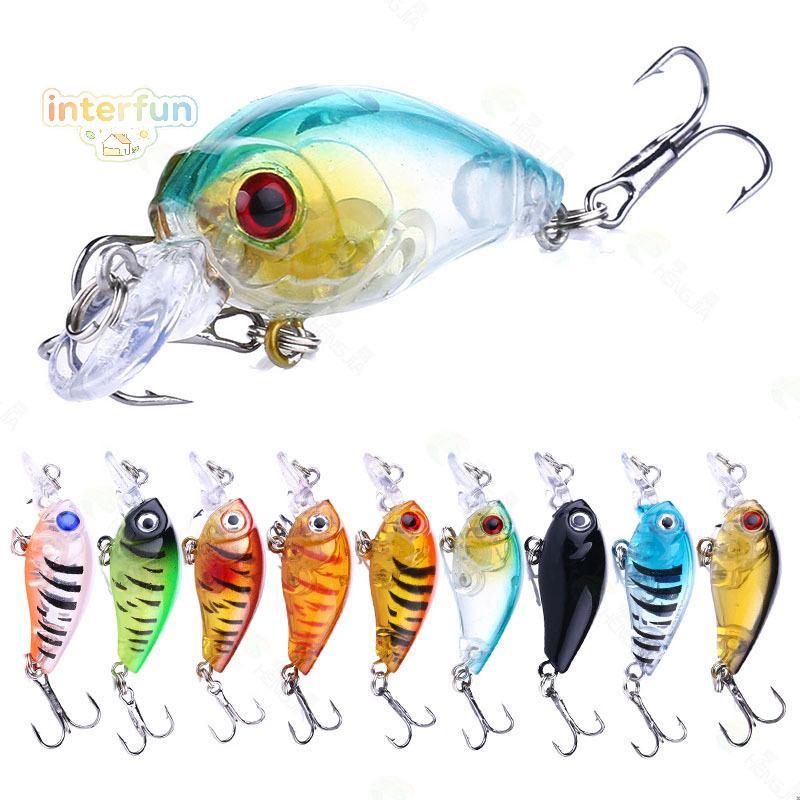 [INTER] 1PC Crankbait 4g 4.5cm Swim Crank เหยื่อแข็งสําหรับเบส Pike เหยื่อตกปลา Wobblers Tale 3D Eye