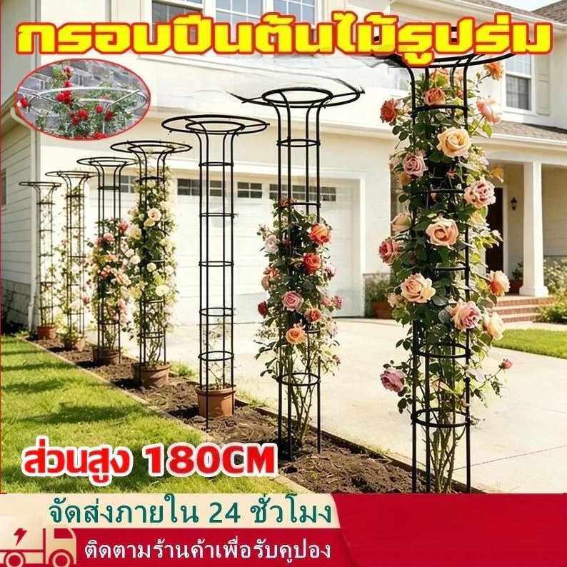 chishop ร่มดอกไม้ โครงเหล็กดัด ทรงร่ม ซุ้มไม้เลื้อย อุปกรณ์ตกแต่งสวน