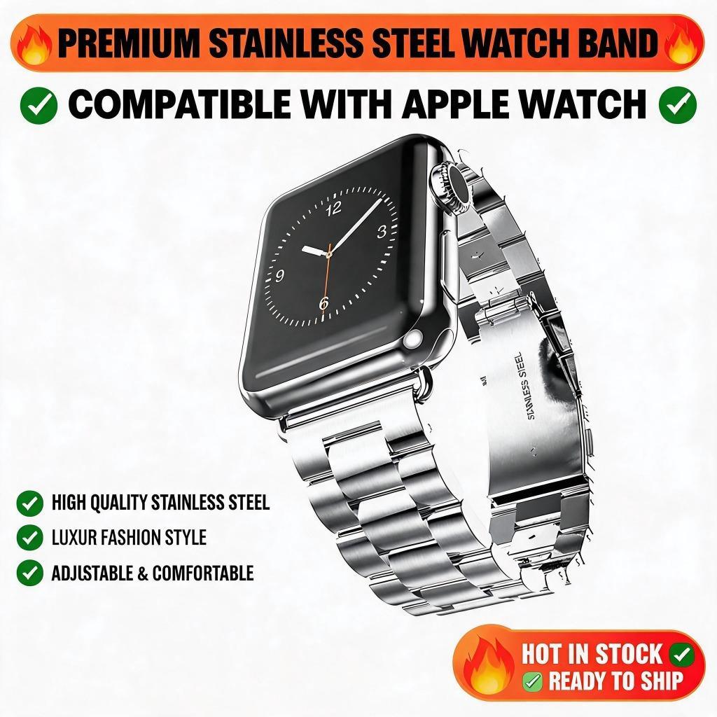 Sanzhu สายนาฬิกาสแตนเลสพร้อมตัวปรับสายสําหรับ Apple Watch 12 11 10 9 8 7 6 SE Apple Watch 42 44 45 4