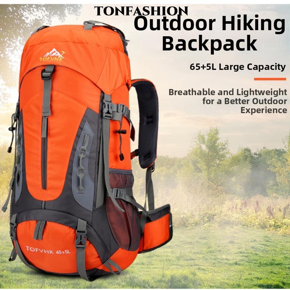 TONFASHION กระเป๋าเป้สะพายหลังแคมป์ปิ้ง, 70 L สายรัดไหล่กระเป๋าเดินทาง,ทนทาน Heavy Duty ขนาดใหญ่ Pac