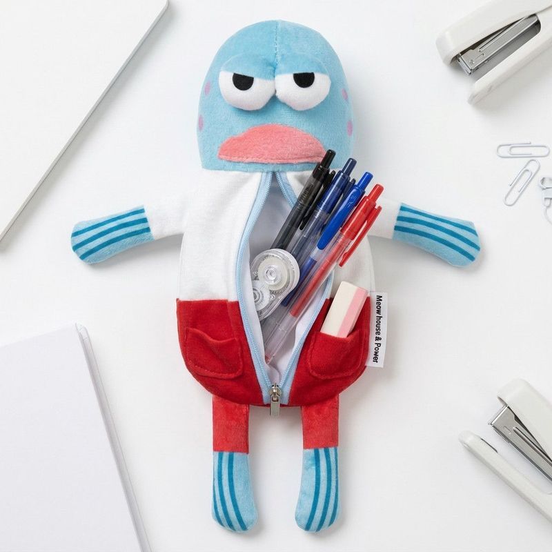 พร้อมสต็อก Meow House Meow Libiqibao Residents Dumb Fish Pencil Case Ins Doll Cute Cartoon Pencil Ca