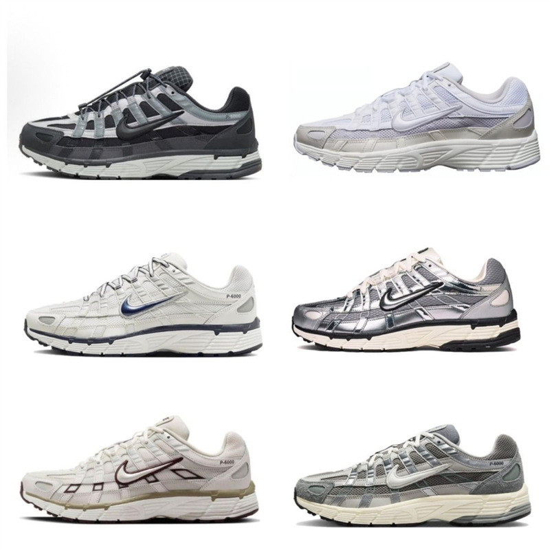 Retro P6000 ผู้ชายผู้หญิงสวมใส่ Anti-Slip Daddy P6000 Breathable กีฬา Low-Top รองเท้าวิ่งลําลอง