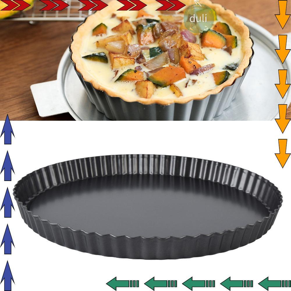 กระทะทาร์ต DUILIAN, เหล็กคาร์บอนที่ถอดออกได้ด้านล่าง Quiche Pan, ฐานหลวมแบบไม่ติดทนทาน, Releas ลึกจา