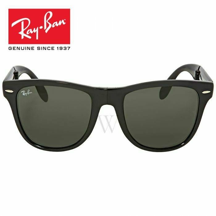 2026 รุ่นใหม่ Classic Folding Wayfarer แว่นตากันแดด Rb4105 601 54-22 ขนาดใหญ่สีดําสีเขียว G-15-scqry