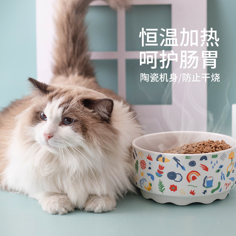 Cat Thermostatic Water Dispenser เครื่องทําความร้อนโยเกิร์ตชามน้ําฉนวนกันความร้อนฤดูหนาวสัตว์เลี้ยงส