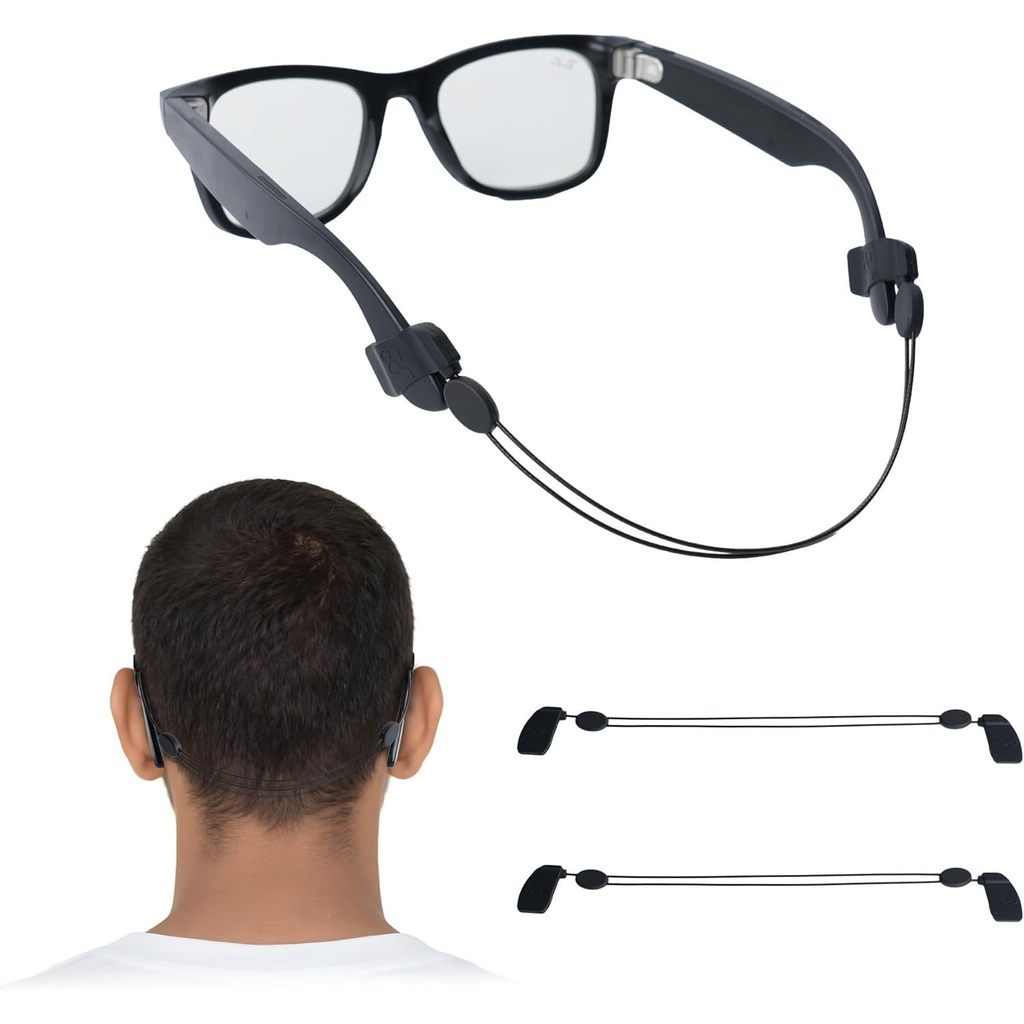 ชุดเชือกแว่นรูคู่ สายคล้องแว่นปรับได้ 2 ชิ้น ใช้ได้กับ Ray-Ban Meta Gen2 และ Oakley