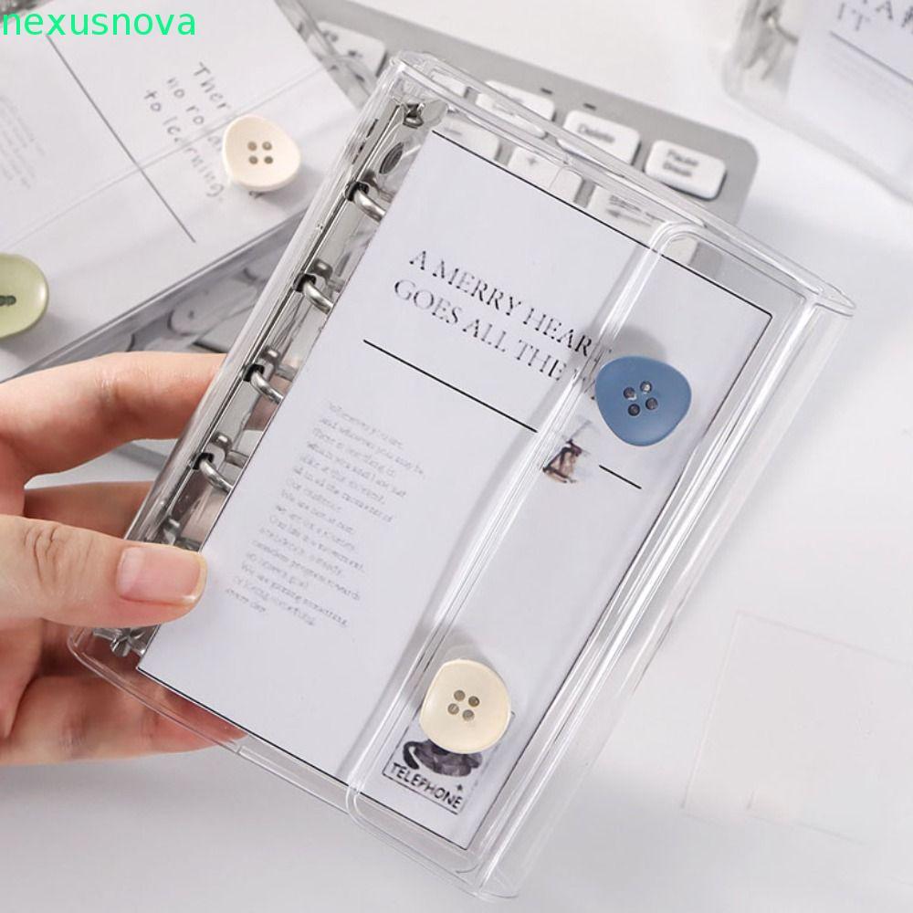 NEXUSNOVA M5 Binder, 5 หลุม double-buckle โน้ตบุ๊คแบบหลวม, กันน้ําหลายสี PVC Mini Binder Diary
